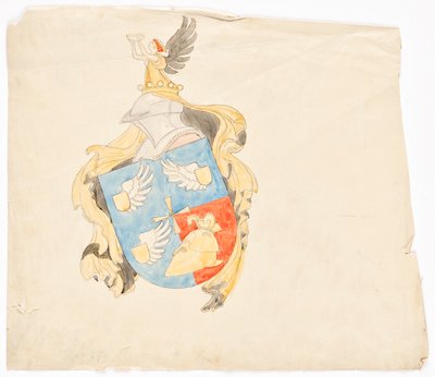 Design för ett familjevapen av Franz von Matsch
