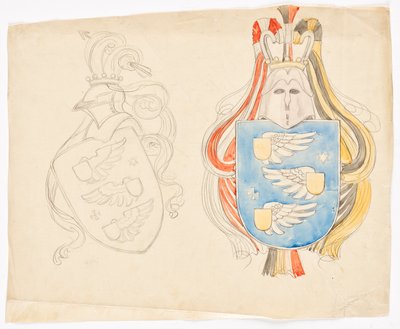 Design för ett familjevapen av Franz von Matsch