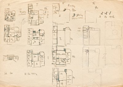 Designskisser för Matcha Atelier Villa - planlösningar av Franz von Matsch