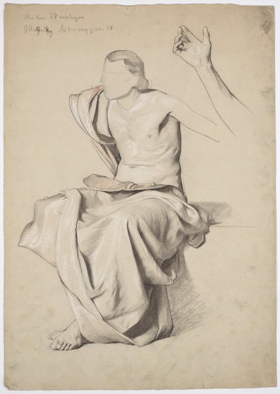 Figurstudie för takmålningen "Recitation" i Stadttheater Reichenberg/Liberec av Franz von Matsch