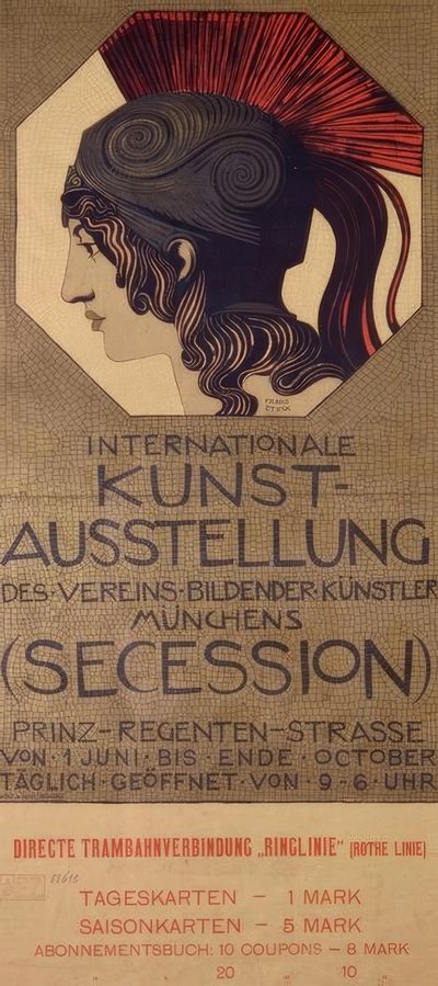 F. v. Stuckatur / affisch Int. Konstutställning av Franz von Stuck