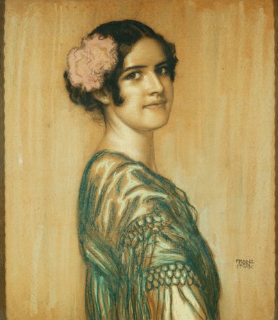 Porträtt av Maria, konstnärens dotter, som en spansk dam, av Franz von Stuck