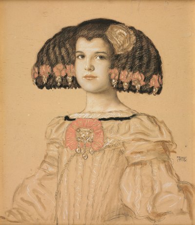 Porträtt av Maria, konstnärens dotter, i spansk kostym, 1908 av Franz von Stuck