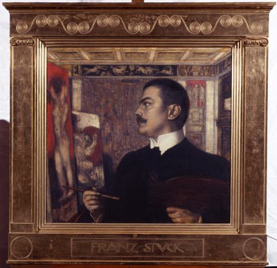 Självporträtt vid staffliet av Franz von Stuck