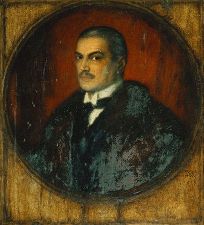 Självporträtt av konstnären, halvlängd, 1915 av Franz von Stuck