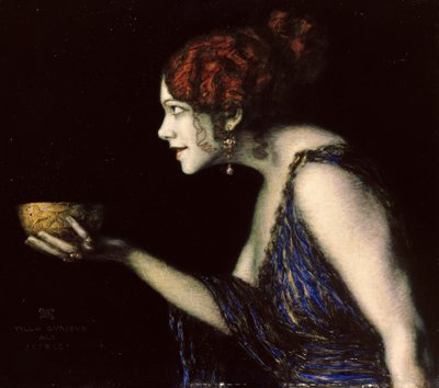 Tilla Durieux 1880-1971 som Circe, c.1913. av Franz von Stuck