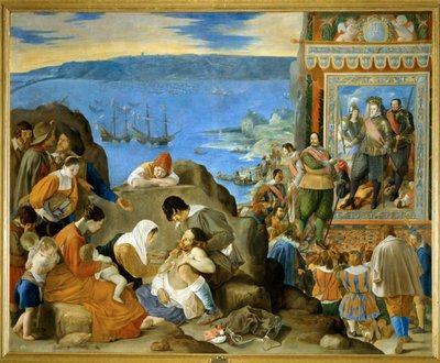 Återerövringen av Bahia 1625 ... (målning på duk) av Fray Juan Batista Maino or Mayno