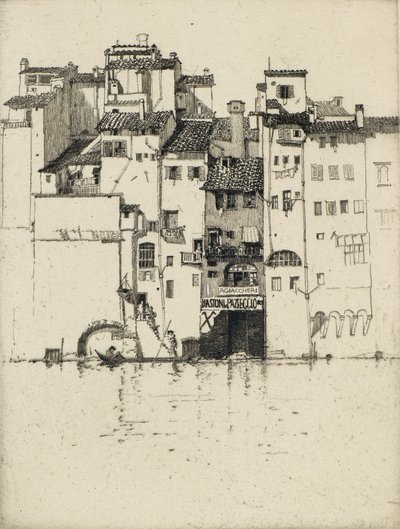 På Arno, 1900-talet (etsning) av Fred Richards