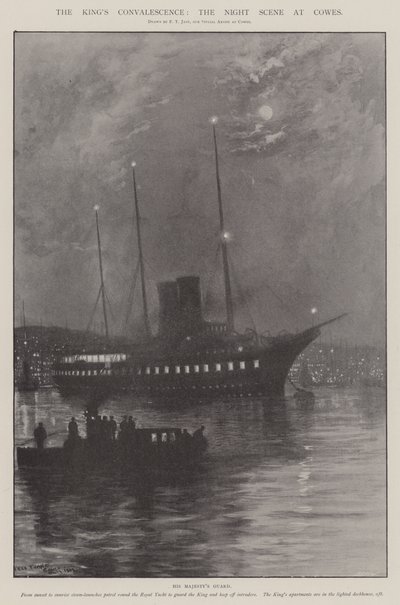 Konungens konvalescens, nattscenen på Cowes av Fred T. Jane