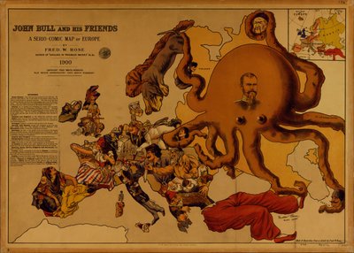 John Bull och hans vänner. En seriekomisk karta över Europa av Fred W. Rose
