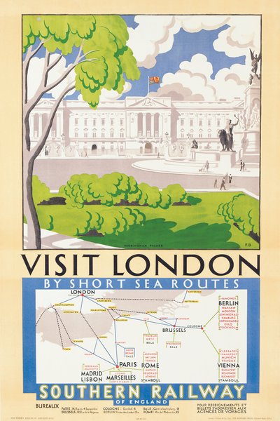 "Visit London", affisch som annonserar Southern Railway av Freda Beard