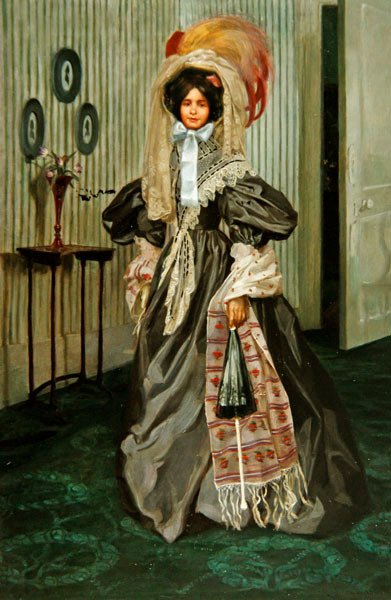 Priscilla, ca 1899 (olja på duk) av Freda Hansard