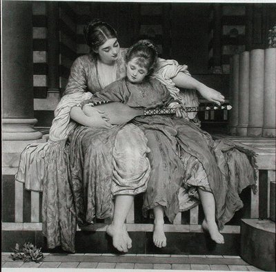 Musiklektionen, utgiven av The Fine Art Society av Frederic (after) Leighton