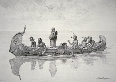Missionären (litho) av Frederic (after) Remington