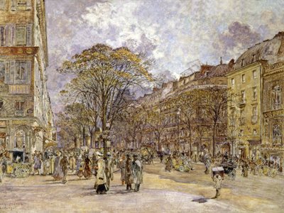 Italienarnas boulevard, Paris av Frederic Anatole Houbron