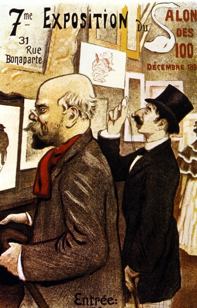 Affisch för den 7:e utställningen av Salon des 100. December 1894. Paul Verlaine. av Frederic Auguste Cazals