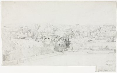 Utsikt över Villa Borghese och dess orangeri från Villa Medici av Frederic Bourgeois de Mercey