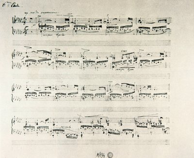 Partitur av "Etuder för piano opus 10" av den polske kompositören Frederic Chopin (1810-1849) av Frederic Chopin
