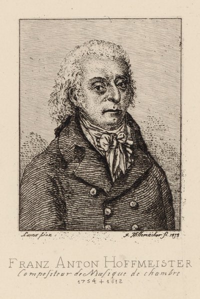 Porträtt av kompositören Franz Anton Hoffmeister 1754-1812. av Frederic Desire Hillemacher