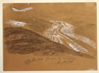 Aletschglaciären vid Moonlight, Bernalperna, Schweiz av Frederic Edwin Church