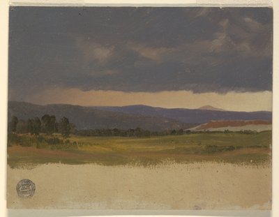 Blue Hill under låga moln av Frederic Edwin Church
