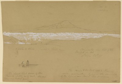 Cayambé, morgon, från soltemplet, Quito av Frederic Edwin Church