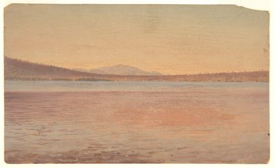 Avlägsen vy av Mounts Katahdin och Traveler Visas från Lake Millinocket av Frederic Edwin Church