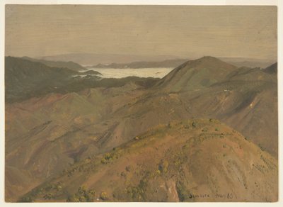 Avlägsen utsikt över kullar, Jamaica, Västindien av Frederic Edwin Church