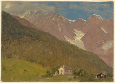 Teckning, Ett alplandskap i Schweiz, augusti 1868 av Frederic Edwin Church