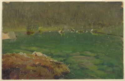 Teckning, Apline Lake, Bayern eller Schweiz, 1868 av Frederic Edwin Church