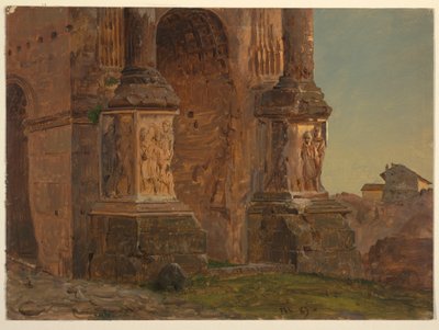 Ritning, Septimius Severus båge, Rom, februari 1869 av Frederic Edwin Church