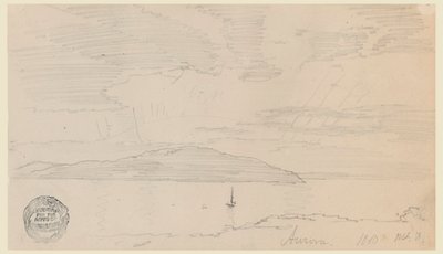 Teckning, Aurora, Mount Desert Island, september 1860 av Frederic Edwin Church