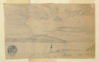 Teckning, Aurora, Mount Desert Island, september 1860 av Frederic Edwin Church