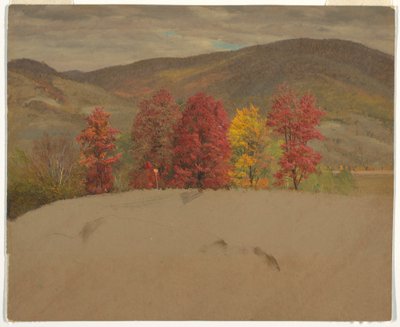 Teckning, Höstlandskap i New England, troligen oktober 1865 av Frederic Edwin Church