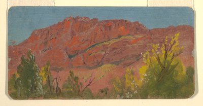 Teckning, Baalbek, mountaincur road, maj 1868 av Frederic Edwin Church