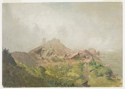 Ritning, Basen till det amerikanska fallet, Niagara, 1856-58 av Frederic Edwin Church
