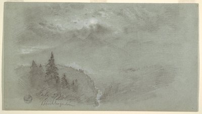 Teckning, Berchtesgaden, Bayern, 27 juli 1868 av Frederic Edwin Church