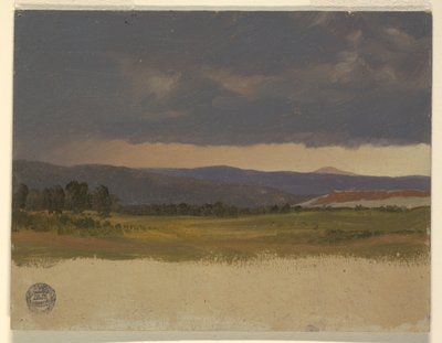 Teckning, Blue Hill under låga moln, 1869-70 av Frederic Edwin Church