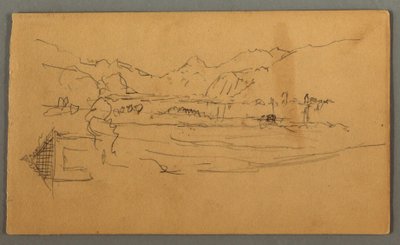 Ritning, Breddalen, skjul, St. Gilgen, Österrike, möjligen 1868 av Frederic Edwin Church