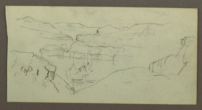 Teckning, Canyon, möjligen 1868 av Frederic Edwin Church