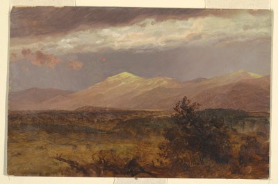 Teckning, Catskills i solnedgång, 1882 av Frederic Edwin Church