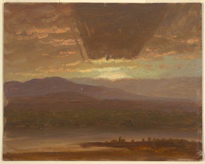 Teckning, Catskills från Hudson, New York, 1870 av Frederic Edwin Church