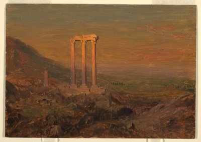 Teckning, Klassiska ruiner, Syrien, maj 1868 av Frederic Edwin Church