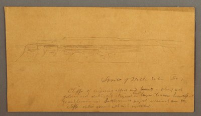 Teckning, Cliffs, möjligen 1859 av Frederic Edwin Church