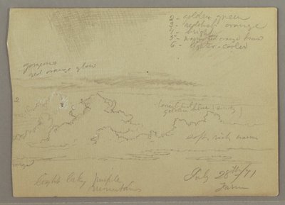 Teckning, Molnstudie, 28 juli 1871 av Frederic Edwin Church