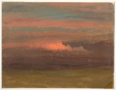Teckning, Molnstudie vid solnedgång, 1860-70 av Frederic Edwin Church