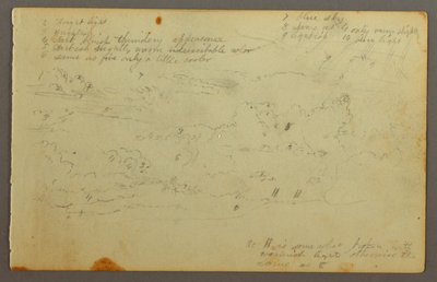 Teckning, Molnstudie, möjligen 1844 av Frederic Edwin Church