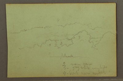 Teckning, Molnstudie, möjligen 1856 av Frederic Edwin Church