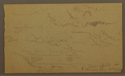 Teckning, Molnstudie, möjligen 1860 av Frederic Edwin Church