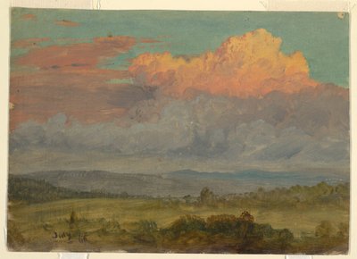 Teckning, moln, Hudson Valley, New York, juli 1866 av Frederic Edwin Church